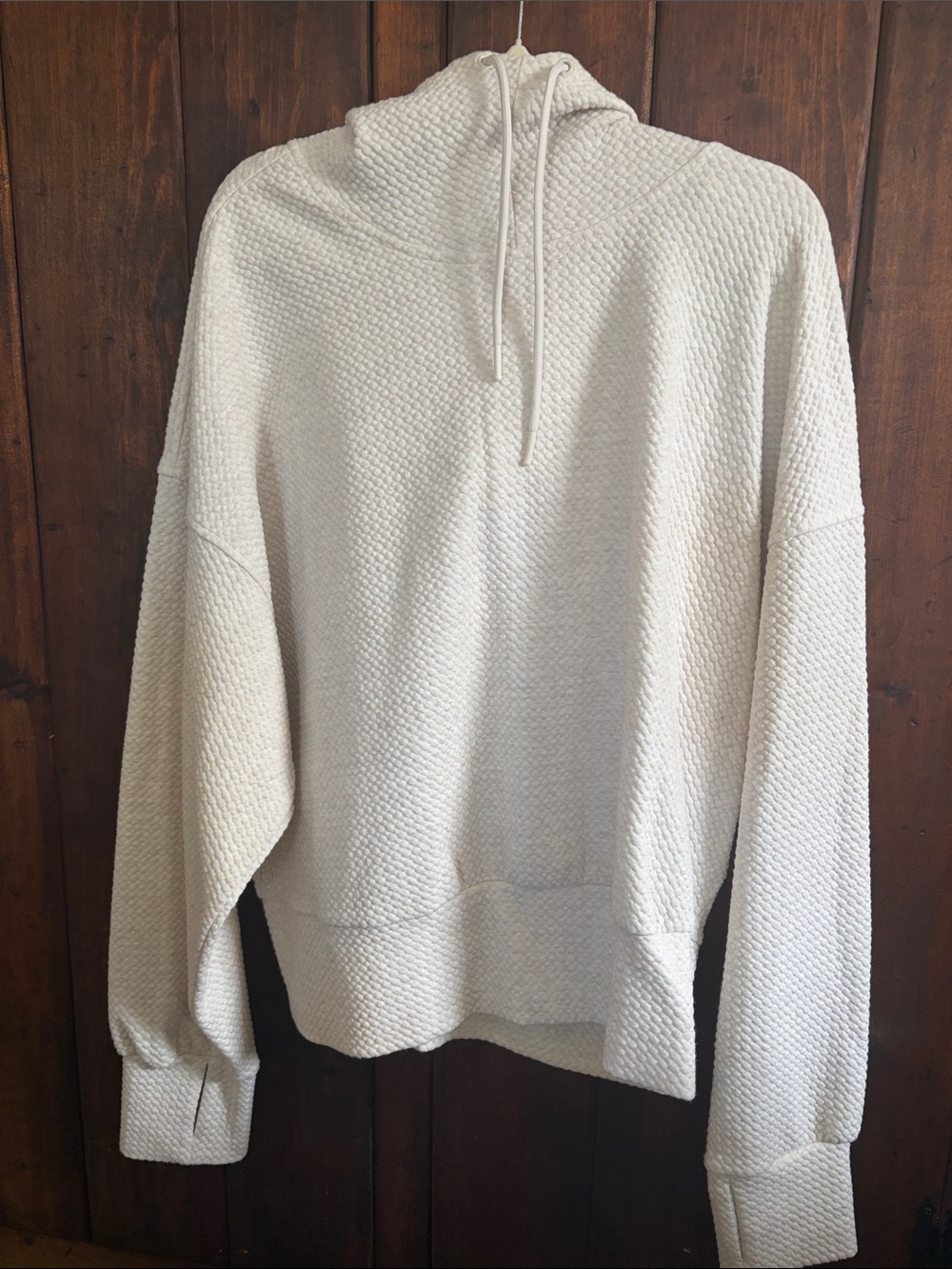 Old Navy Cream Textured Hooded Pullover